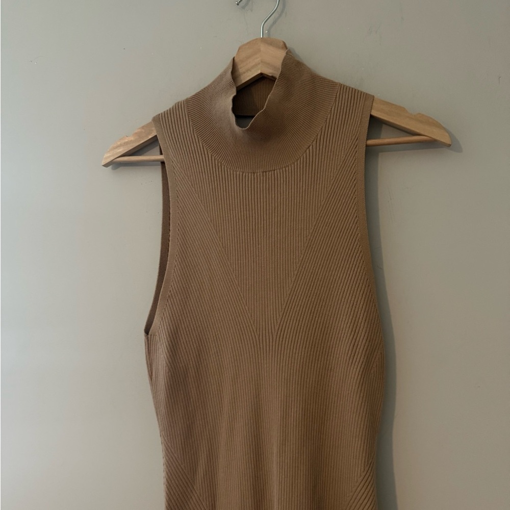 Anthropologie Mock Neck Ribbed Midi Dress Mermaid Maeve Pilcro Revolve - Picture 4 of 5